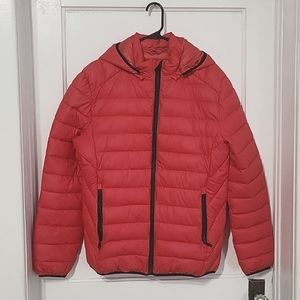 Red puffer jacket winter jacket puffer red coat warm jacket camping gear coat